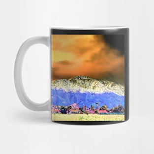 Landscape Sunrise Over Snow Covered Mountains Mug